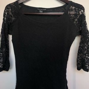 Black American Dream Lace Arm Blouse